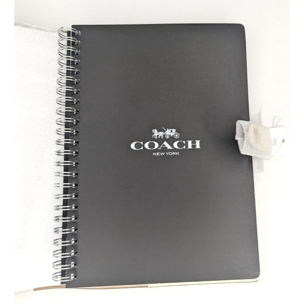 Coach Notebook - CZ198 White Chalk Signature Canvas/Smooth leather - NWT